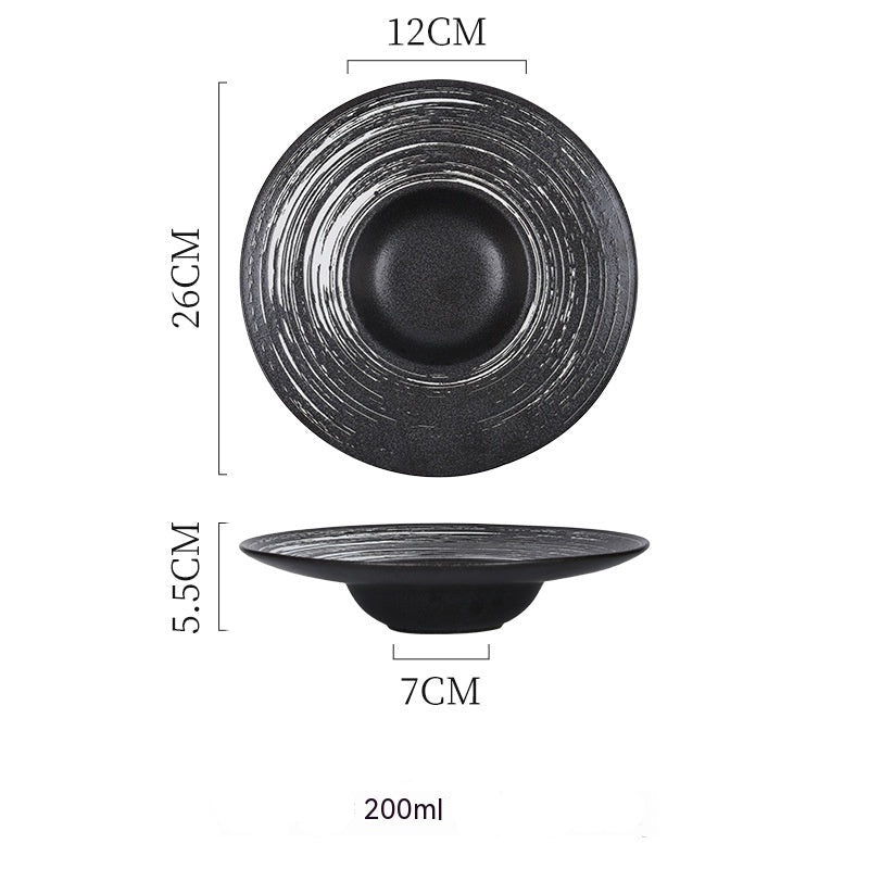 Assiette japonaise creuse en céramique – Collection artisanale “Chapeau de Paille”