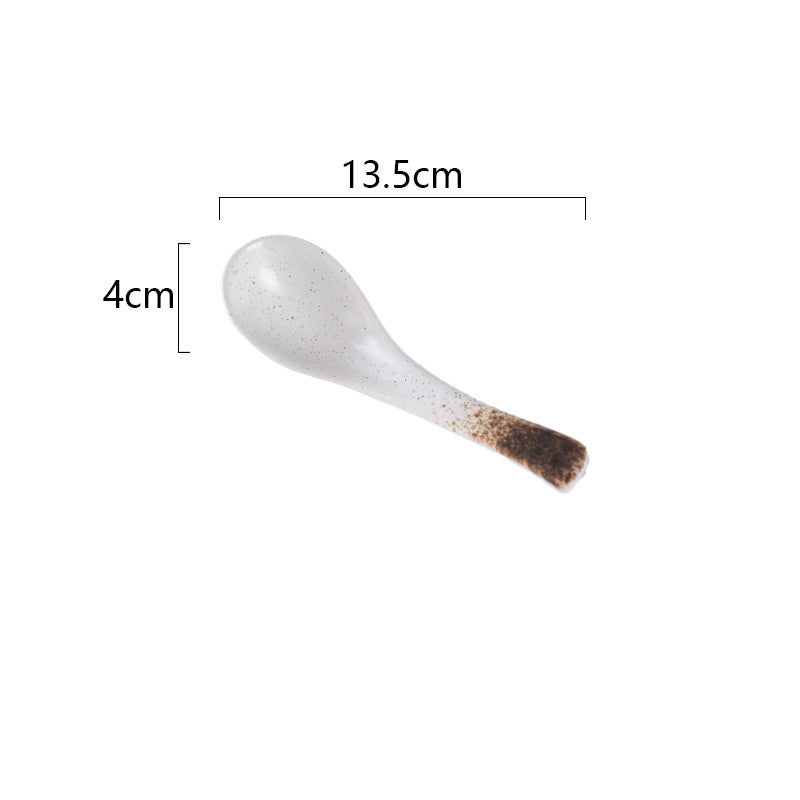 Cuillère Japonaise en Céramique Émaillée – Style Wabi Sabi