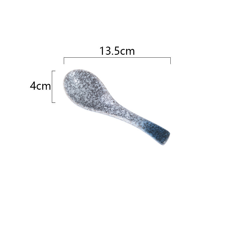 Cuillère Japonaise en Céramique Émaillée – Style Wabi Sabi