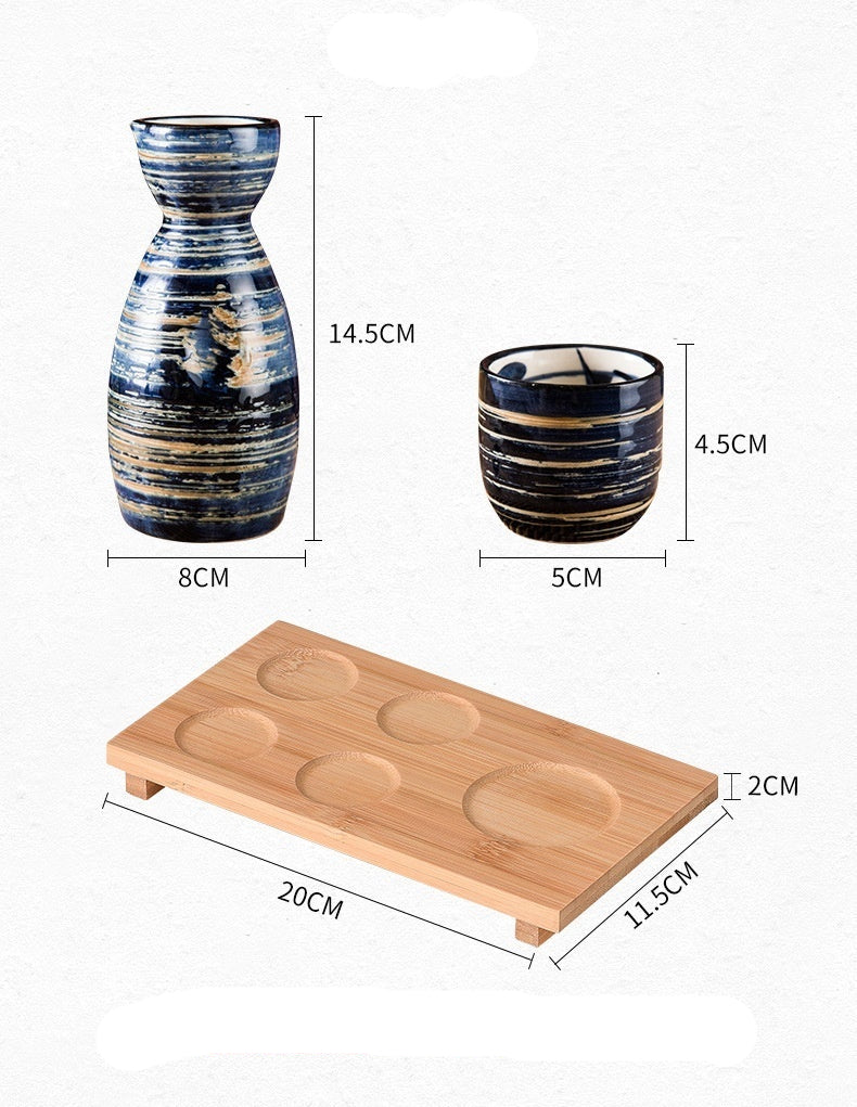 Set à saké japonais avec plateau – 3 modèles artisanaux