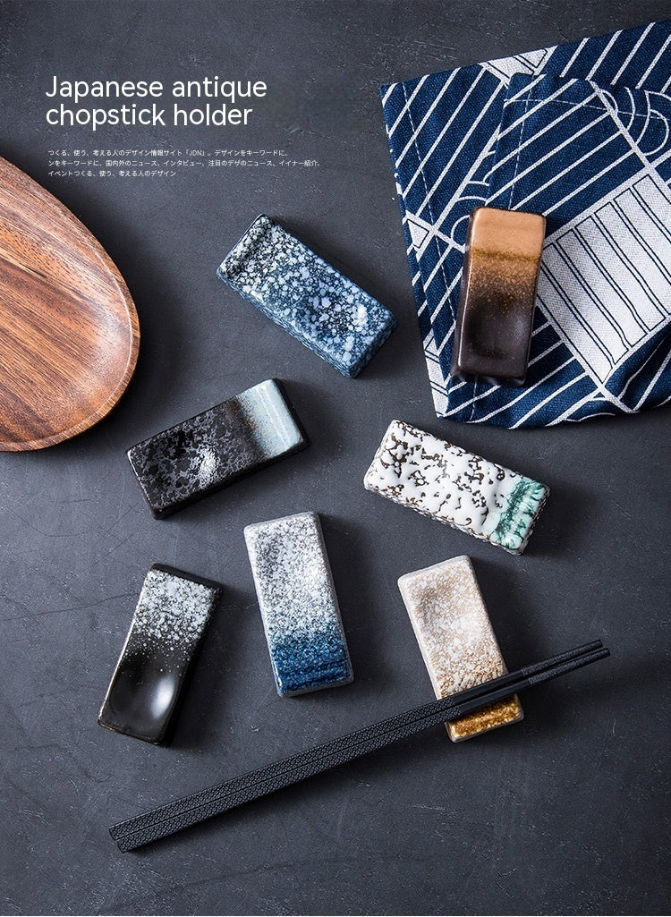 Repose-Baguettes Japonais en Céramique Émaillée – Style Wabi Sabi
