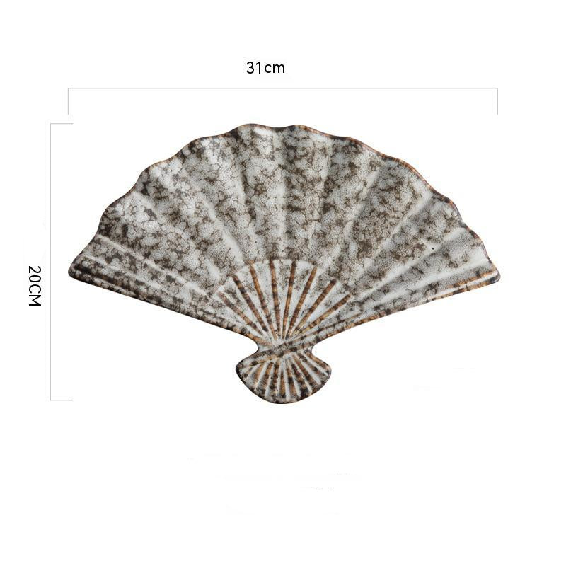 Assiette japonaise en céramique – Forme éventail sushi & repas