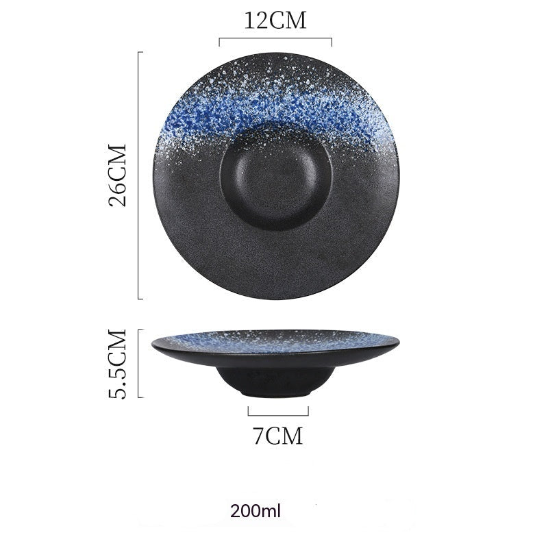 Assiette japonaise creuse en céramique – Collection artisanale “Chapeau de Paille”