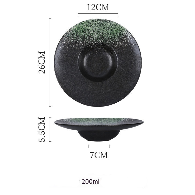 Assiette japonaise creuse en céramique – Collection artisanale “Chapeau de Paille”