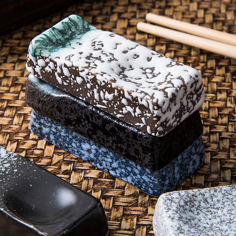 Repose-Baguettes Japonais en Céramique Émaillée – Style Wabi Sabi