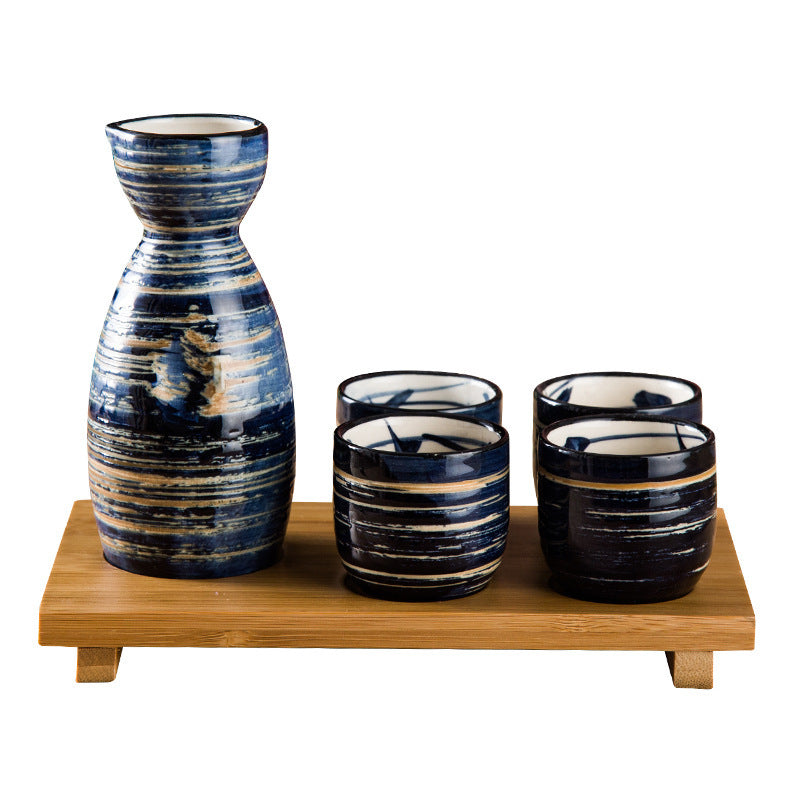 Set à saké japonais avec plateau – 3 modèles artisanaux