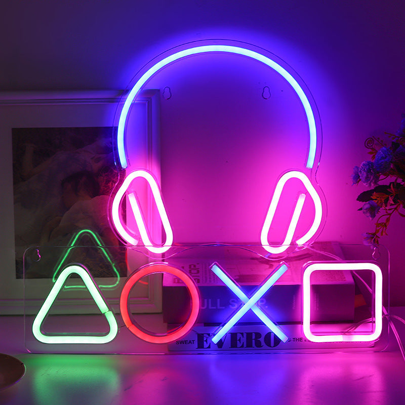 Lampe Néon LED Gaming – Symboles Playstation