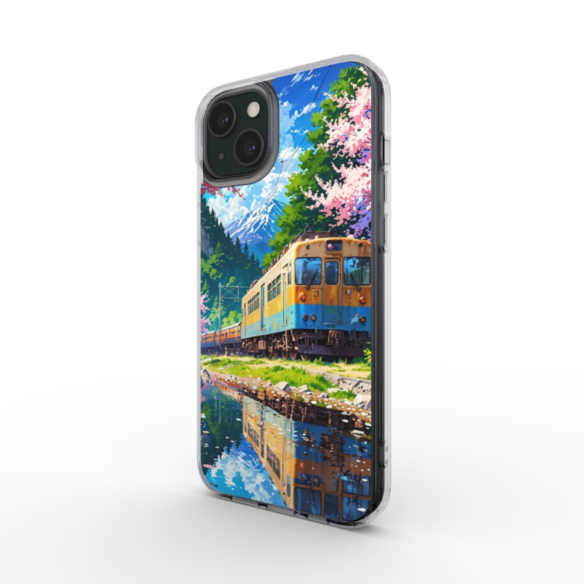Coque Train Japonais – Mont Fuji & Cerisiers en Fleurs