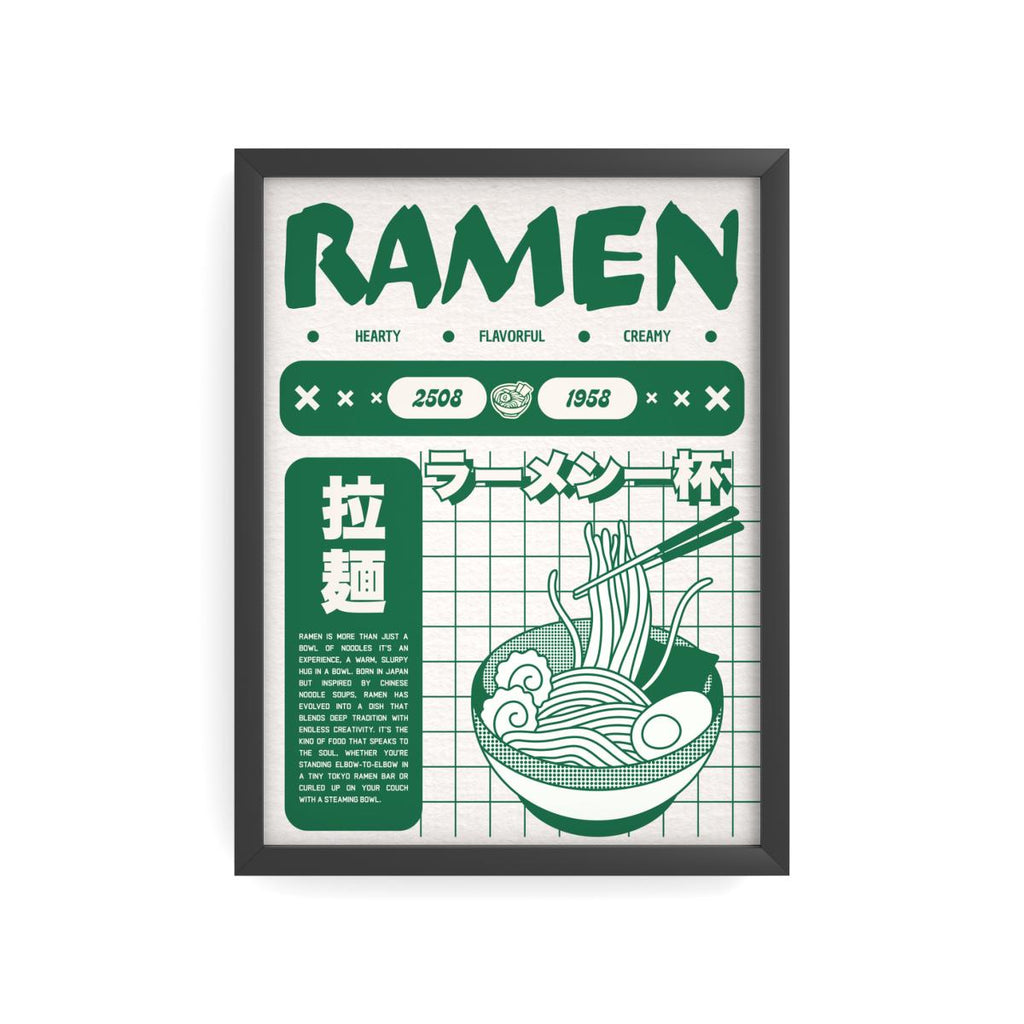 RAMEN — Graphic Japanese Poster (Green Edition)