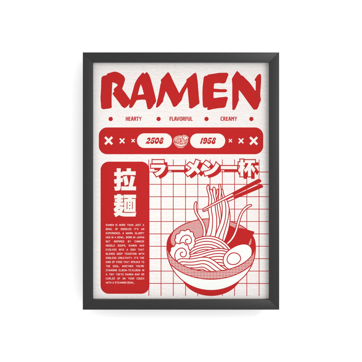 RAMEN — Graphic Japanese Poster (Red Edition)