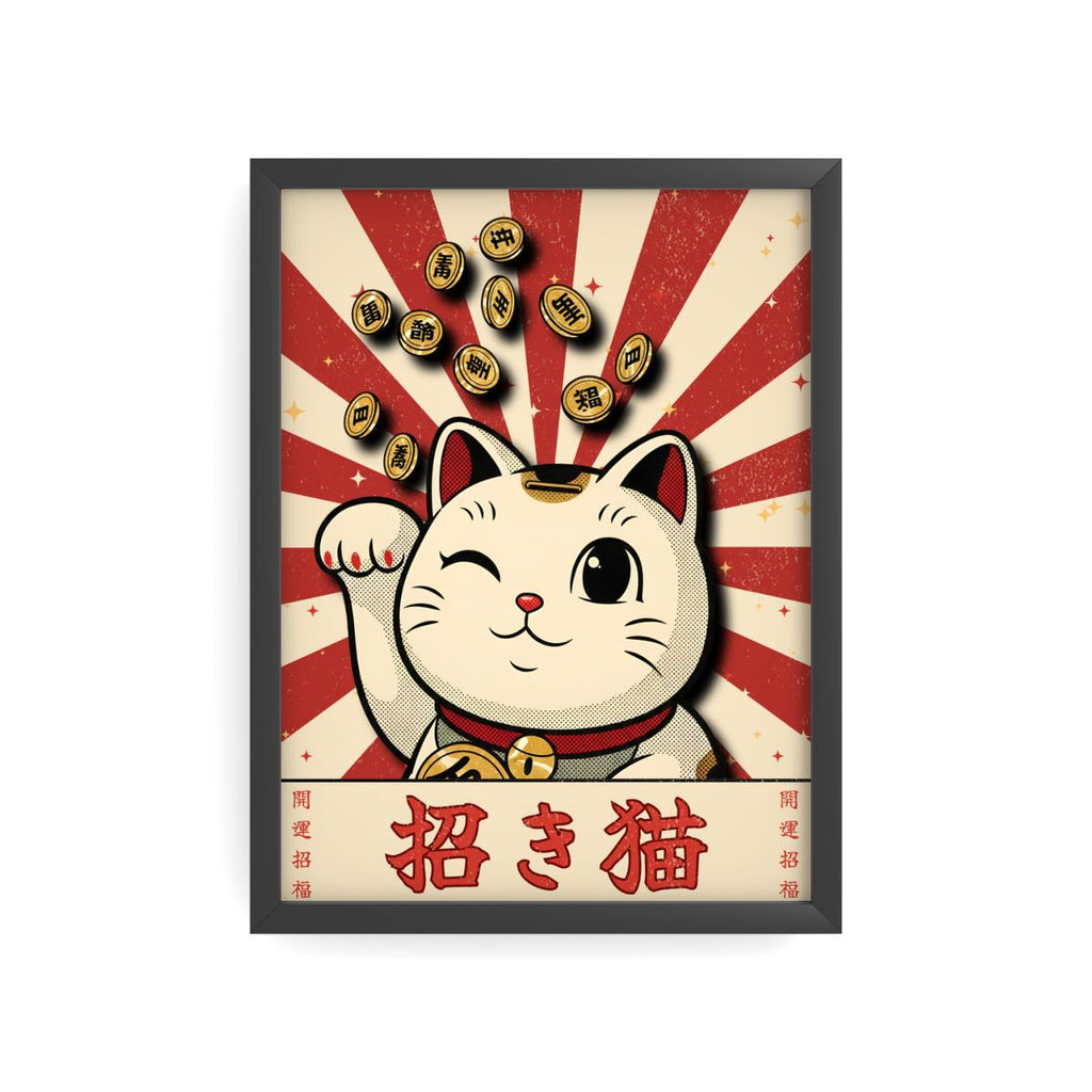 MANEKI NEKO — Lucky Cat | Japanese Retro Poster