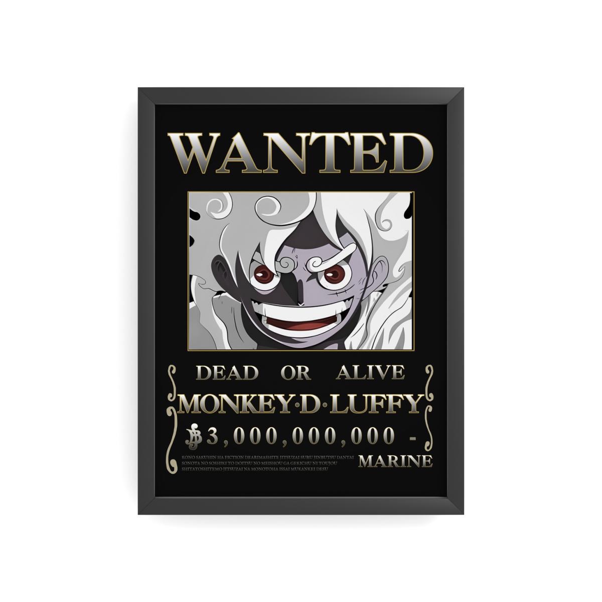 Affiche Wanted — Monkey D. Luffy (Gear 5)