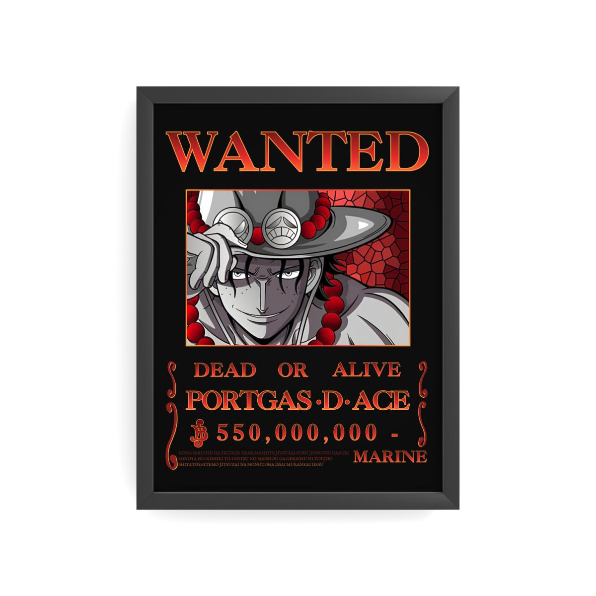 Affiche Wanted — Portgas D. Ace