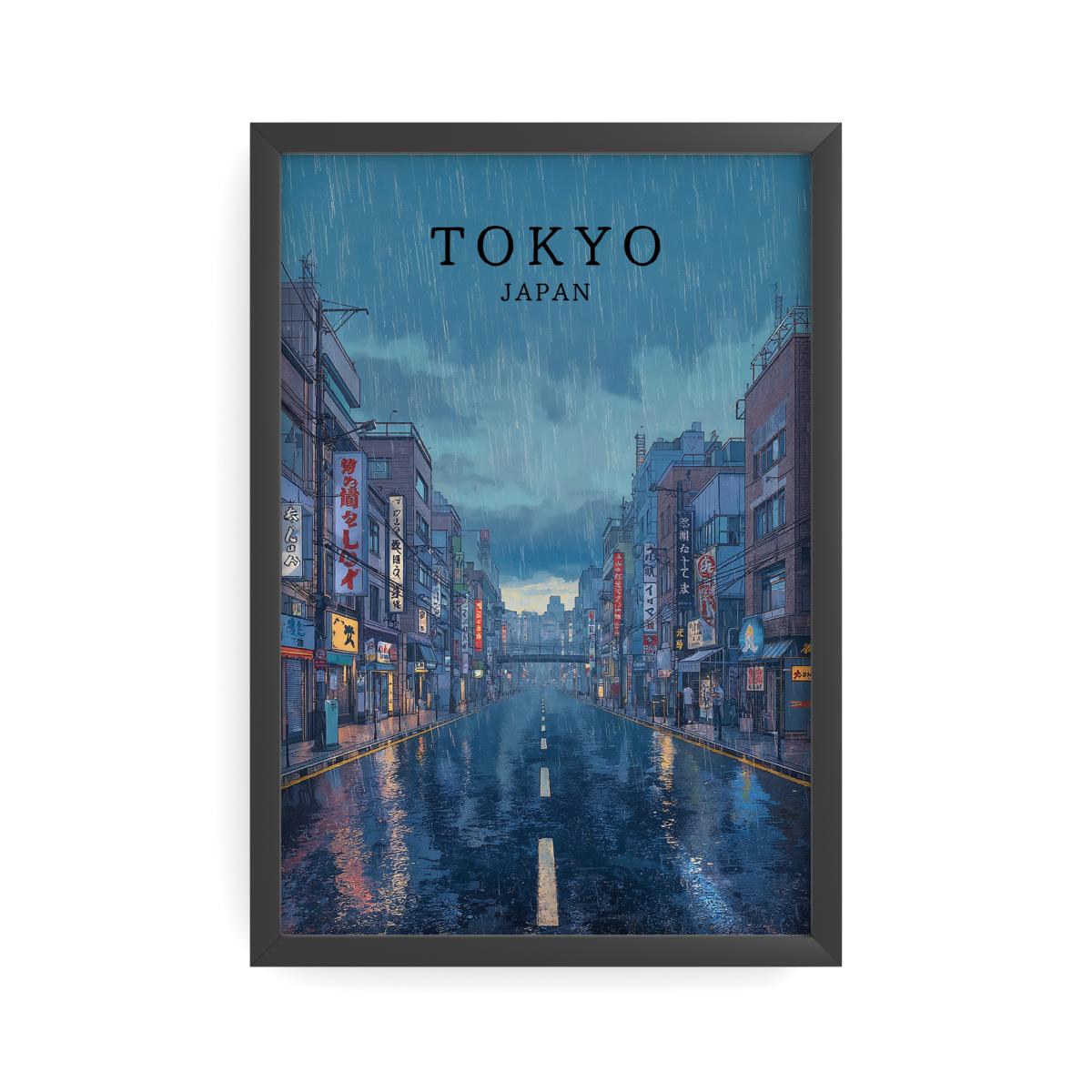Tokyo — Sous la pluie (40x60cm)