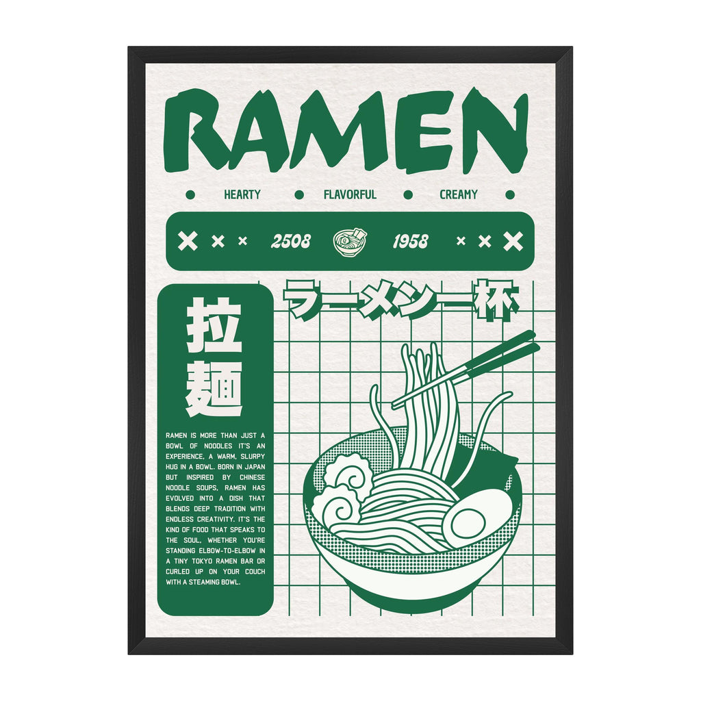 RAMEN — Graphic Japanese Poster (Green Edition)
