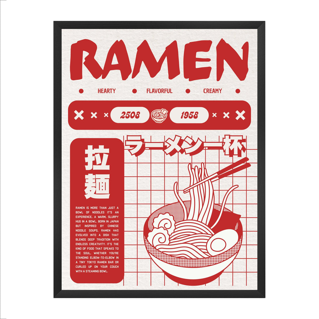 RAMEN — Graphic Japanese Poster (Red Edition)