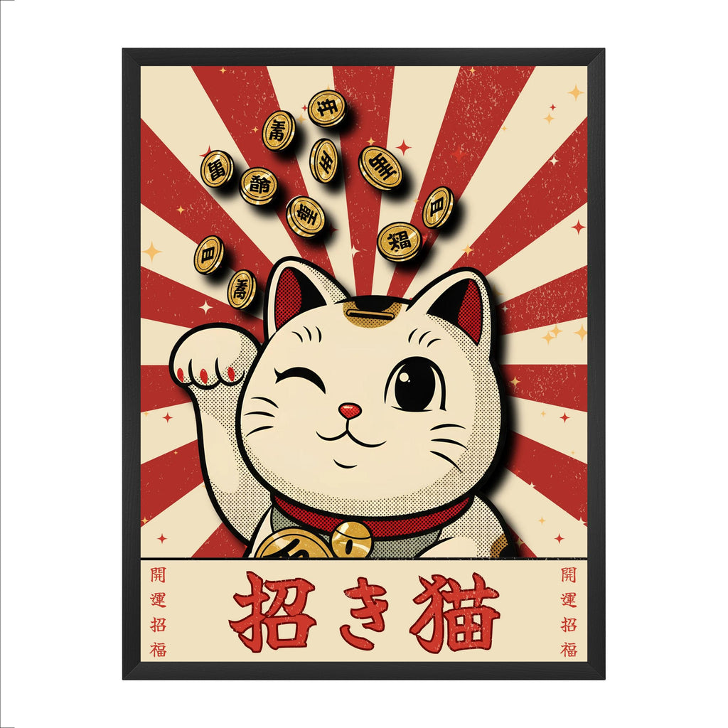 MANEKI NEKO — Lucky Cat | Japanese Retro Poster