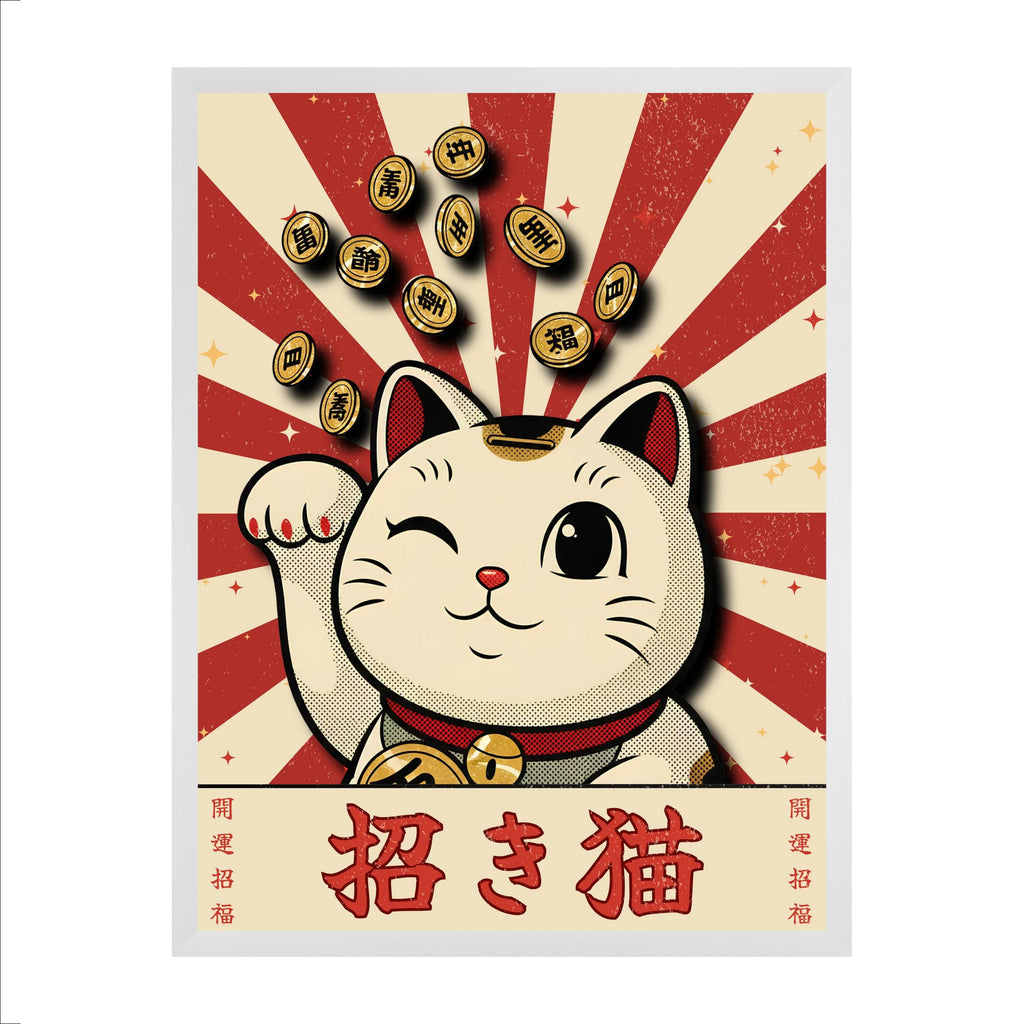 MANEKI NEKO — Lucky Cat | Japanese Retro Poster