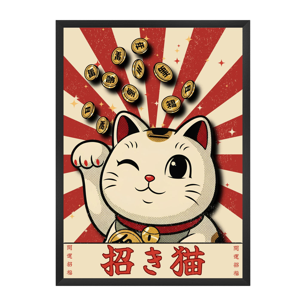 MANEKI NEKO — Lucky Cat | Japanese Retro Poster