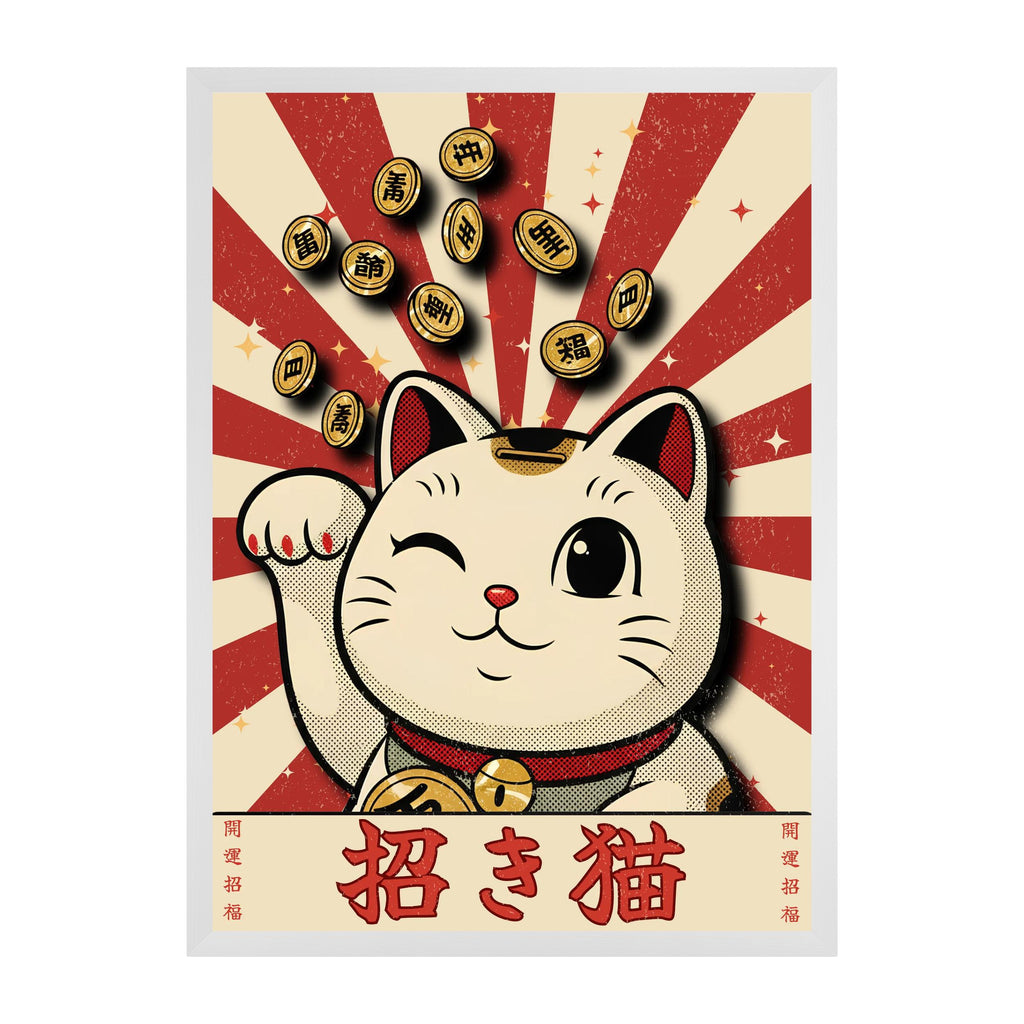 MANEKI NEKO — Lucky Cat | Japanese Retro Poster