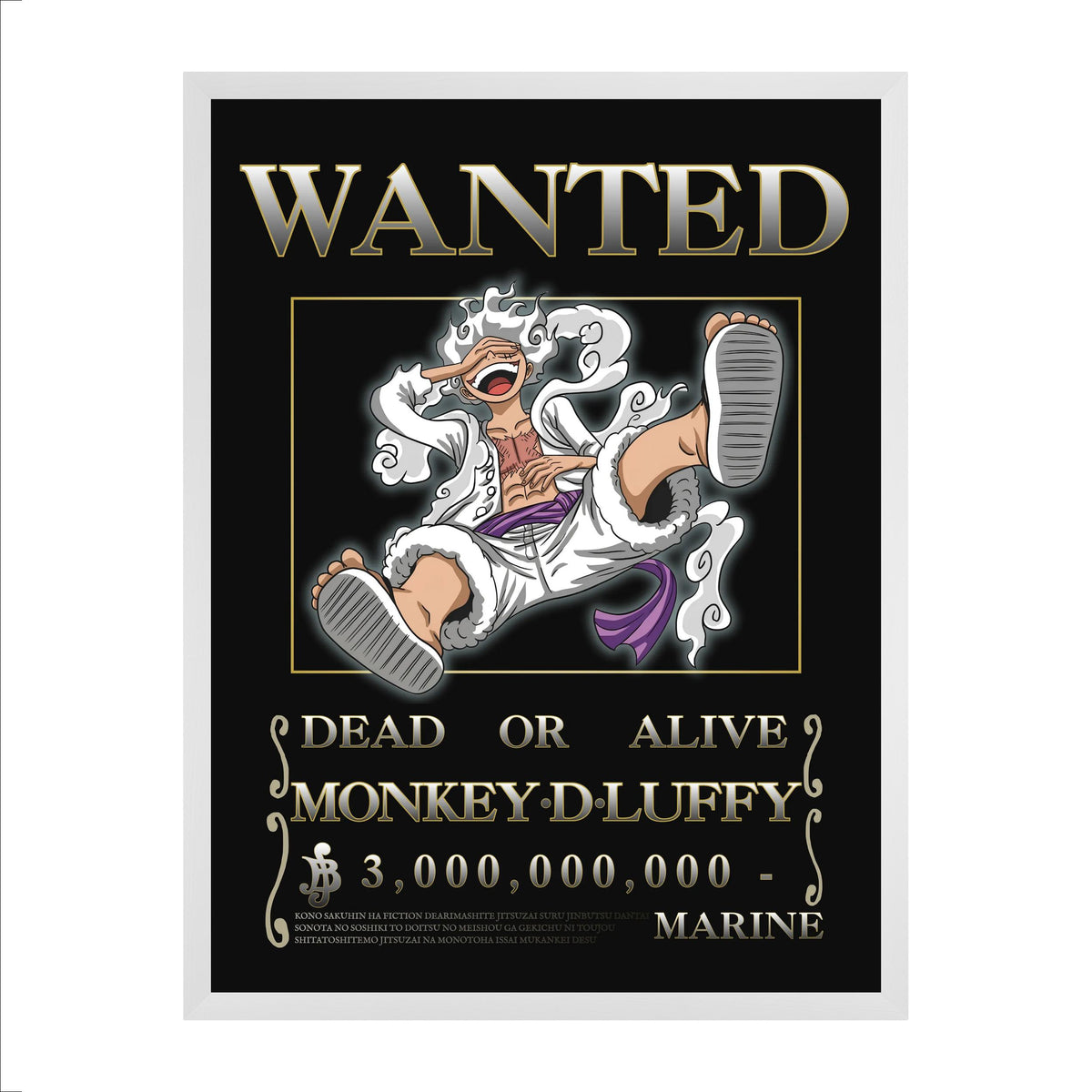 Affiche Wanted — Monkey D. Luffy (Gear 5)