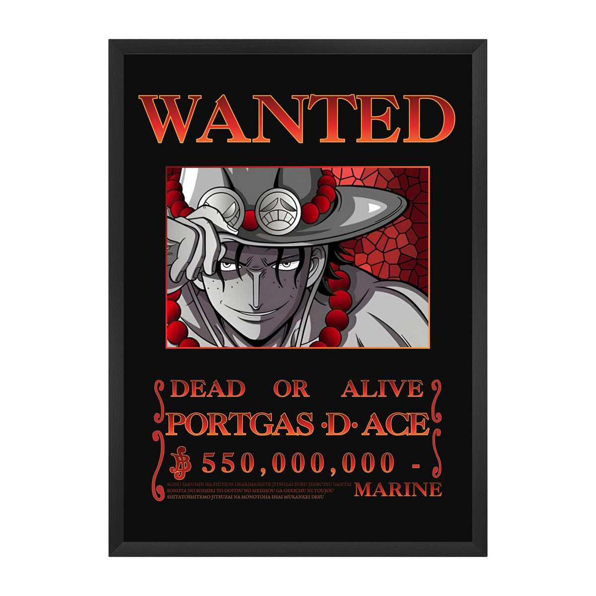Affiche Wanted — Portgas D. Ace