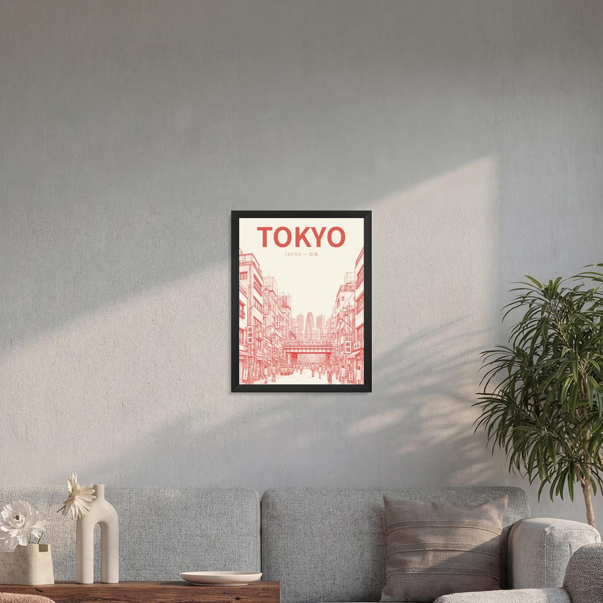 Tokyo red 30x40 cadre noir