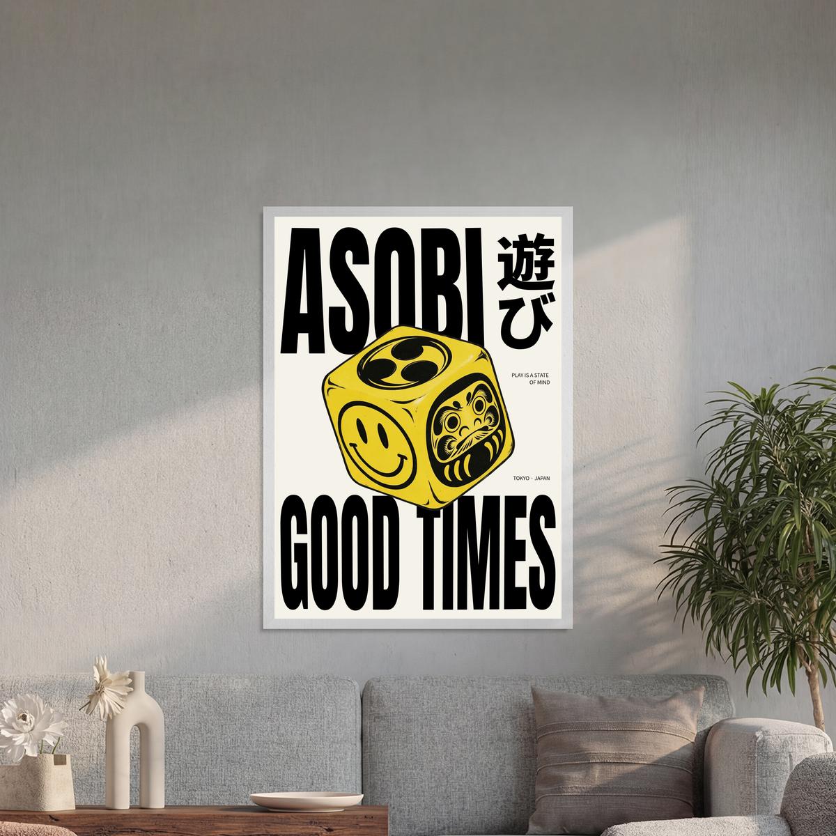 Asobi 50x70 cadre blanc