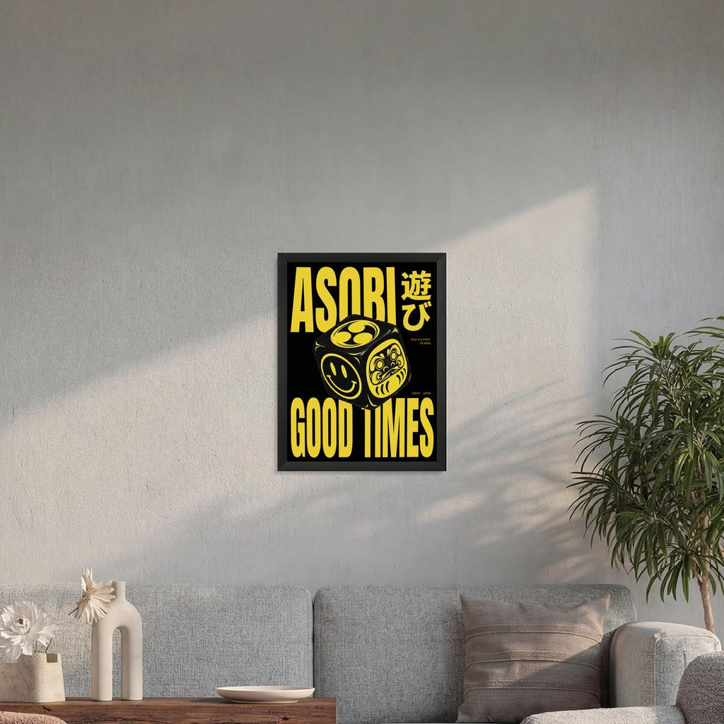 Asobi black 30x40 cadre noir