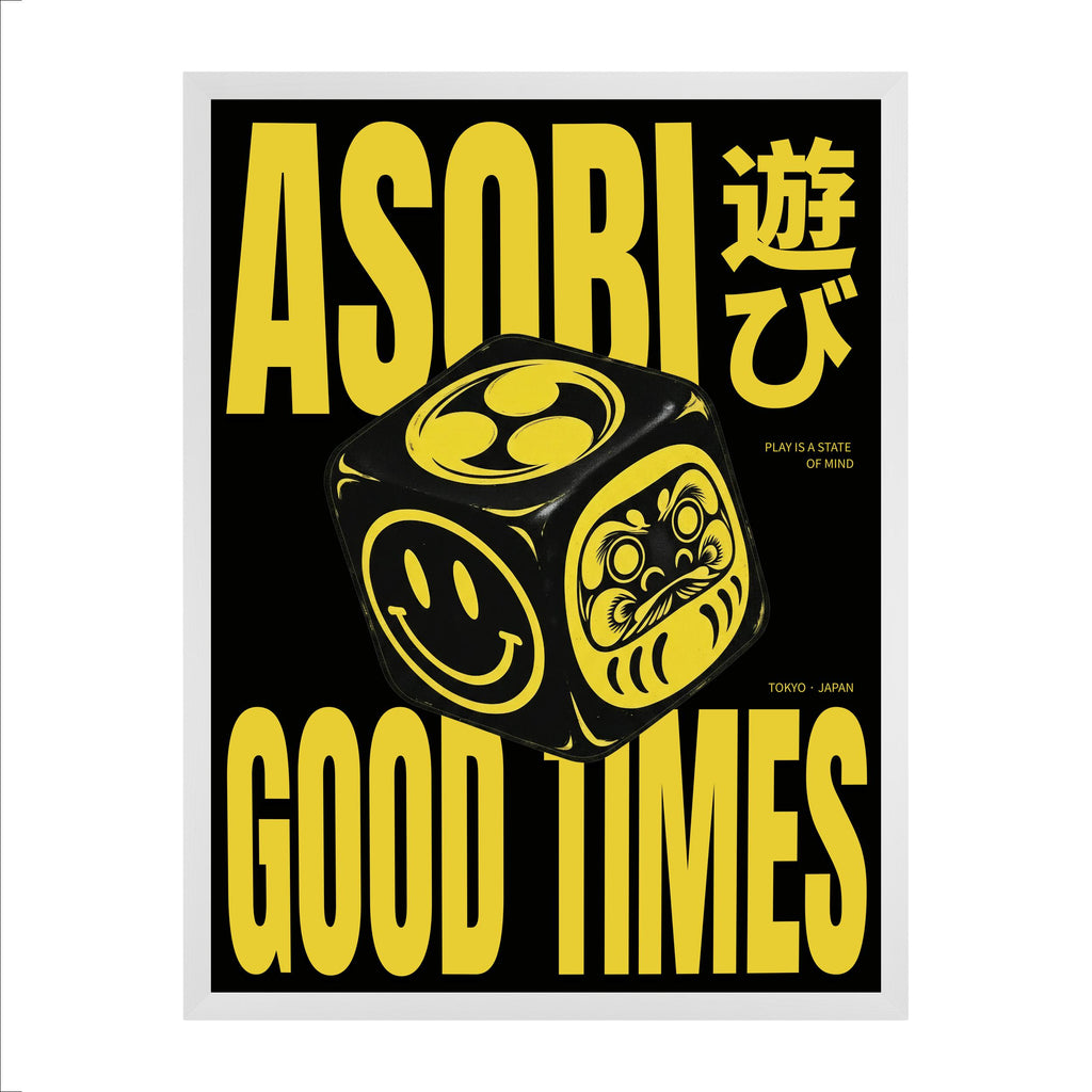 Asobi black 30x40 cadre blanc