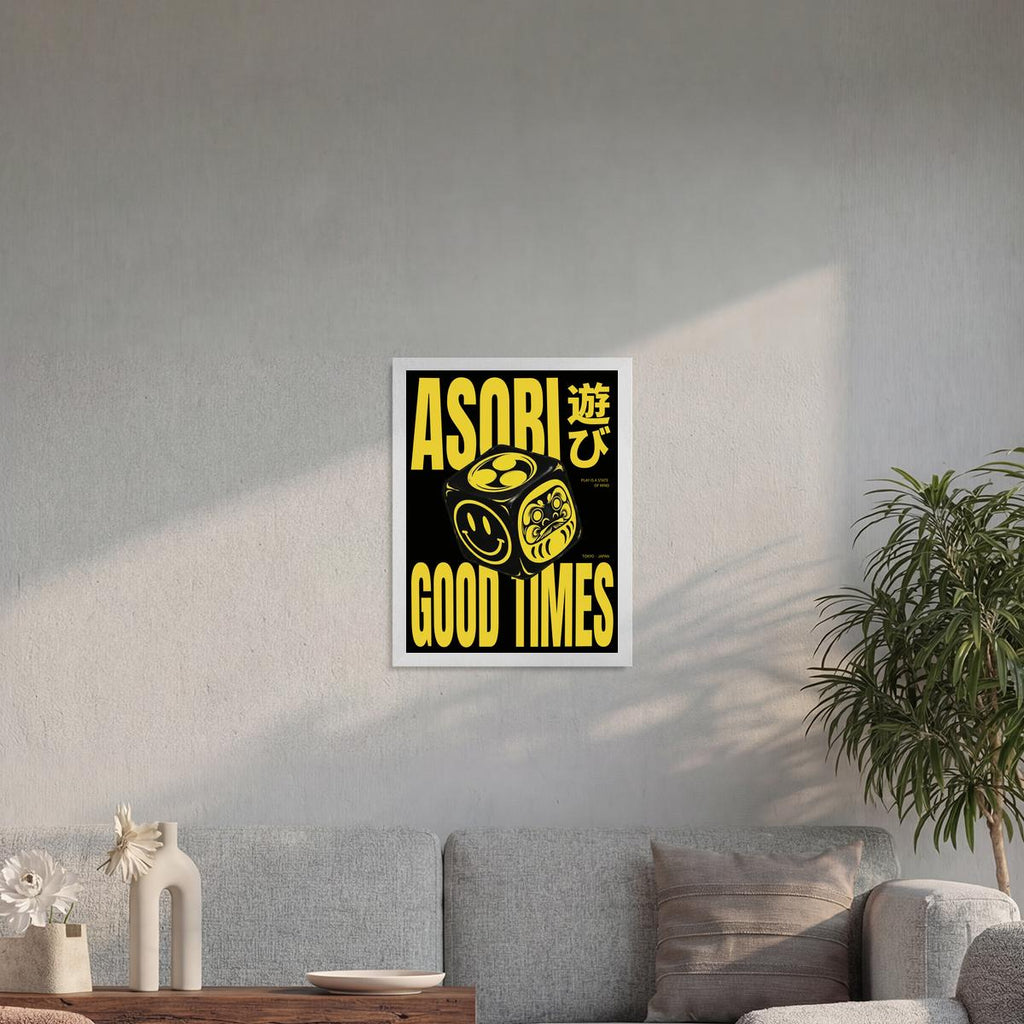 Asobi black 30x40 cadre blanc