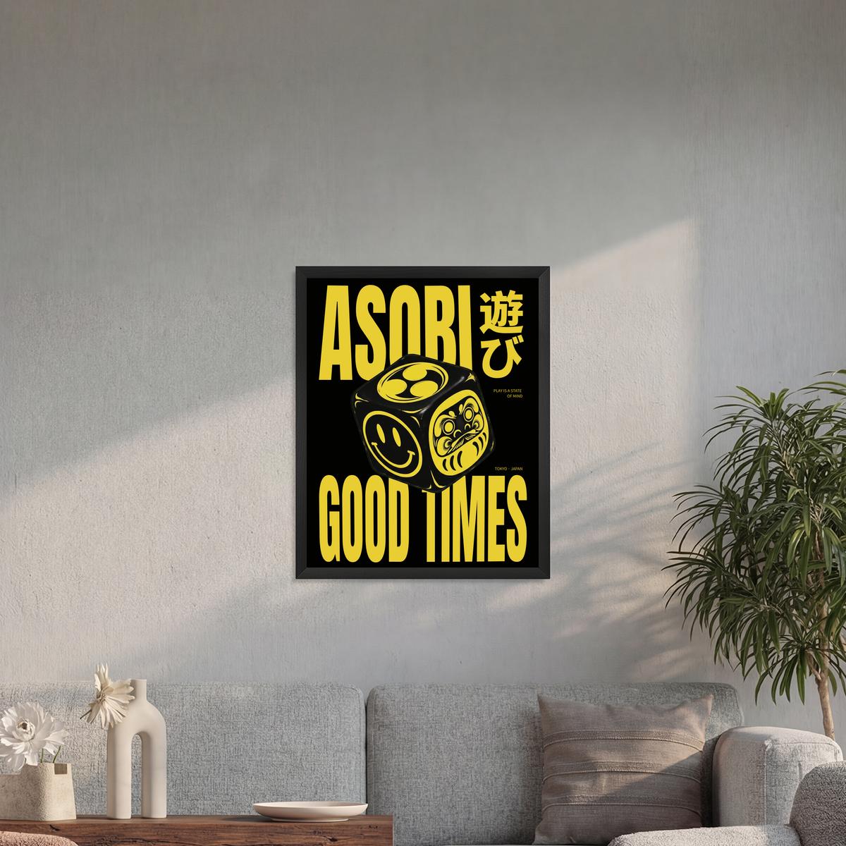 Asobi black 40x50 cadre noir
