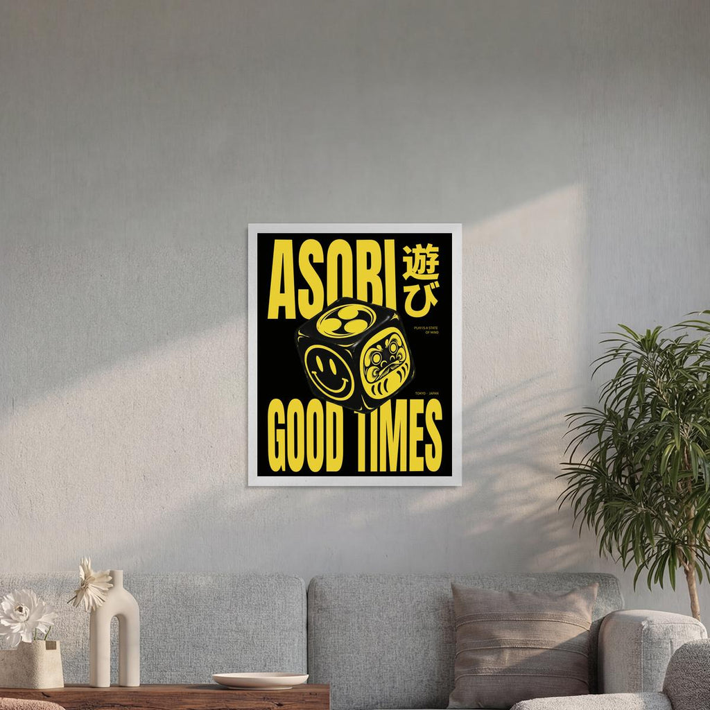 Asobi black 40x50 cadre blanc