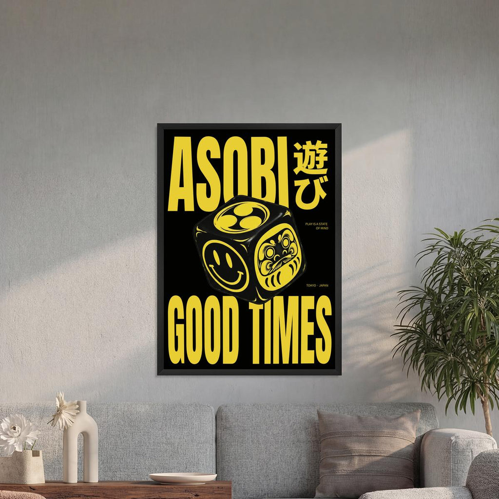 Asobi black 50x70 cadre noir