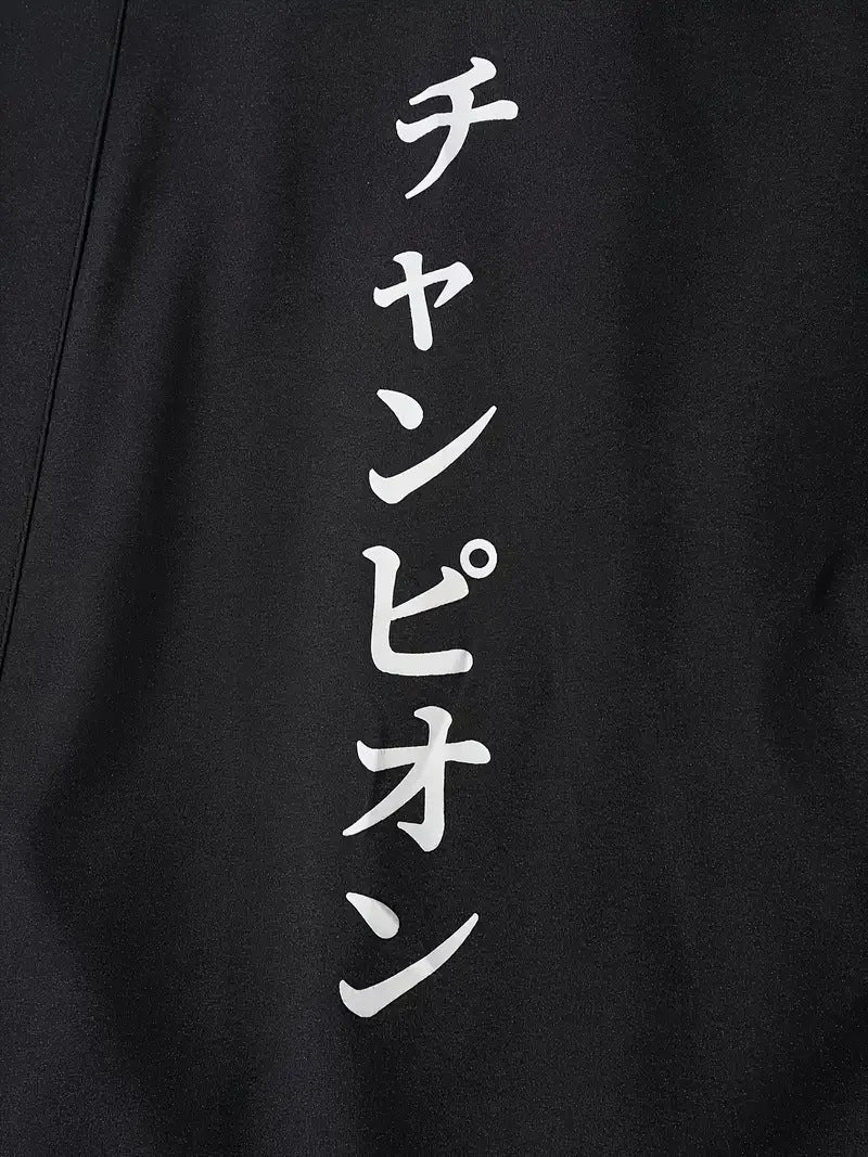 Kimono japonais « Bandana Street » – Style Harajuku noir à motifs traditionnels