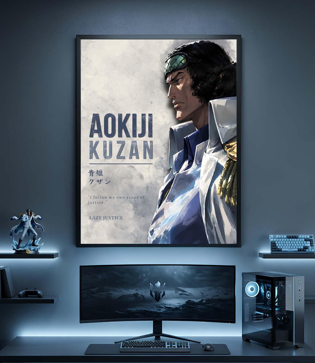 AOKIJI — Lazy Justice | One Piece Poster