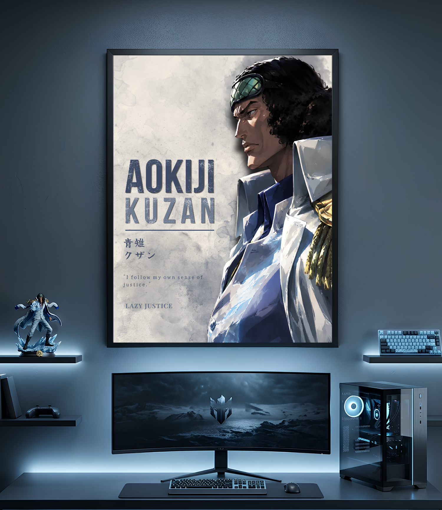 AOKIJI — Lazy Justice | One Piece Poster