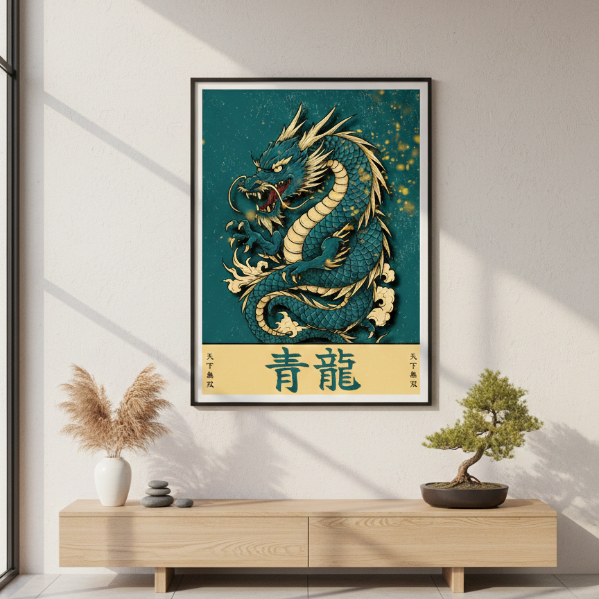 SEIRYU — Blue Dragon | Japanese Mythology Poster