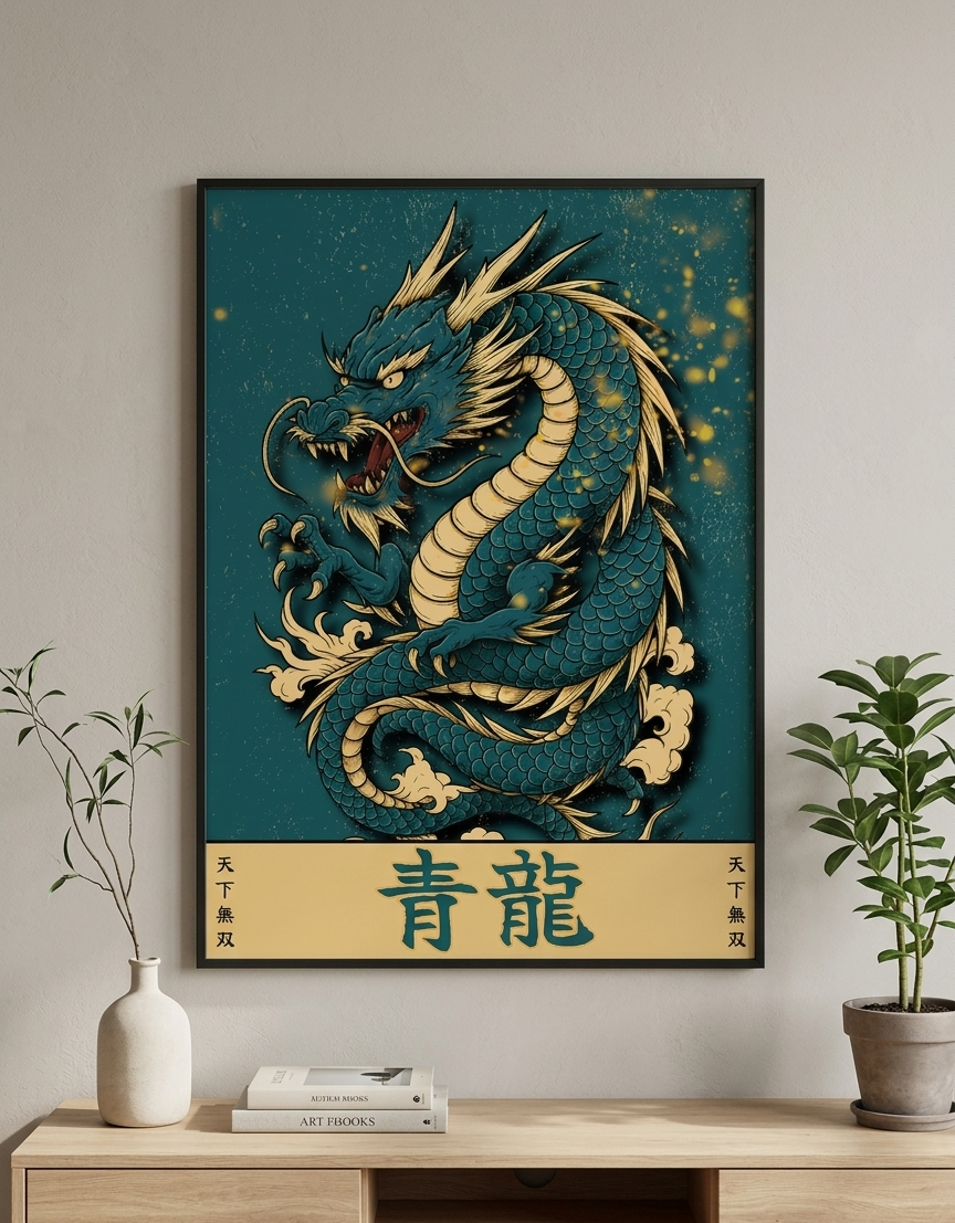 SEIRYU — Blue Dragon | Japanese Mythology Poster (50*70cm)