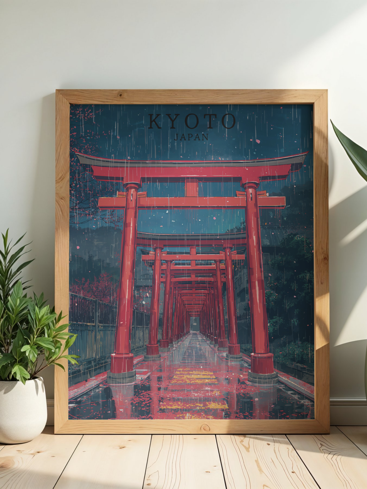KYOTO — Torii sous la pluie (40x60cm)