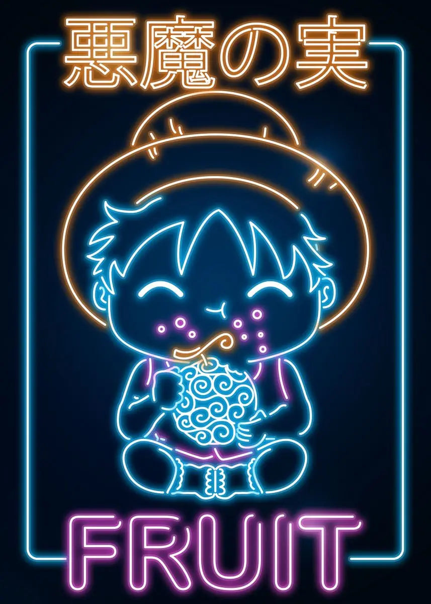 Affiche Japonaise Néon Kawaii - Ramen & Sushi