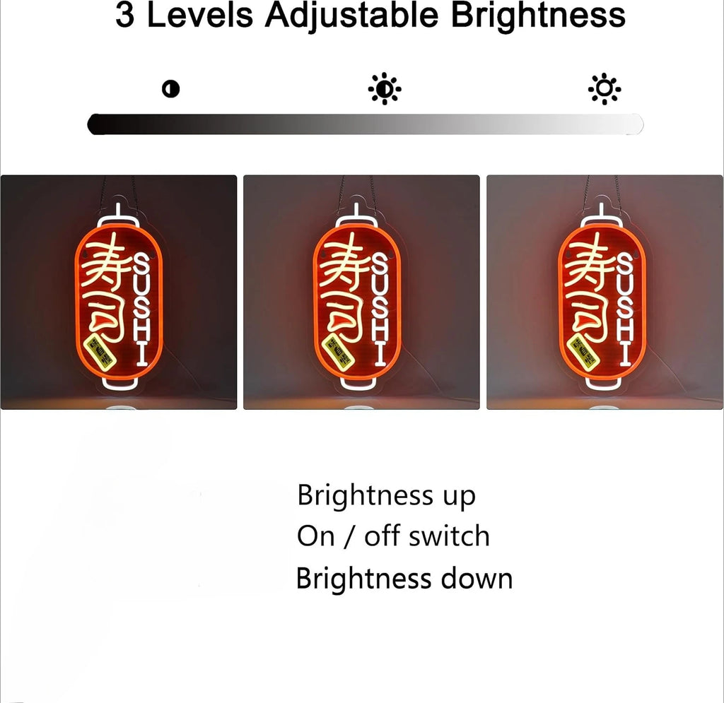 Néon Japonais - Lanterne Sushi