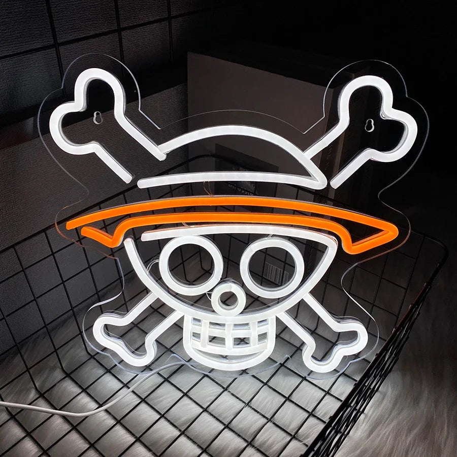 Néon One Piece – Logo Chapeau de Paille