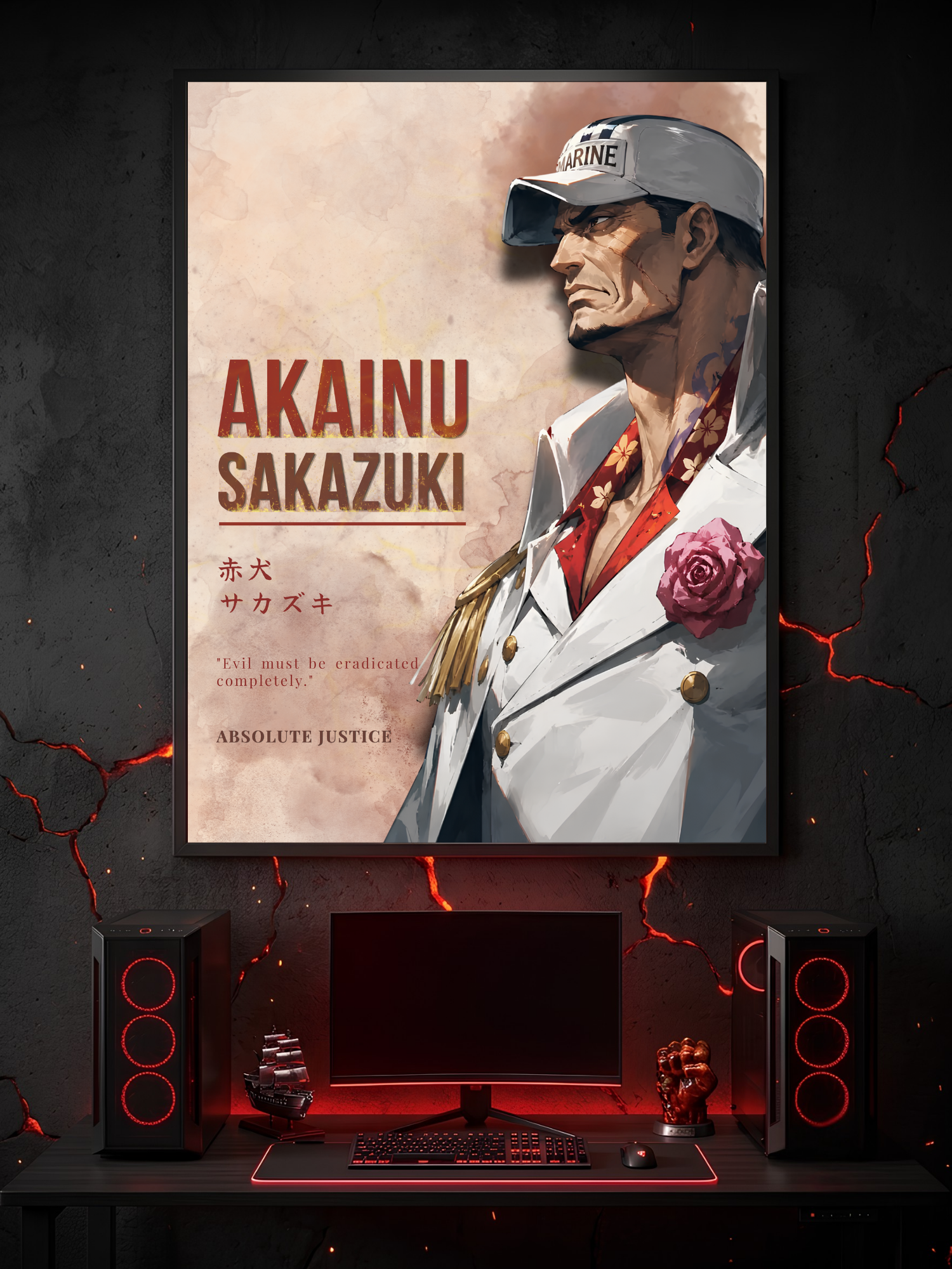AKAINU — Absolute Justice | One Piece Poster