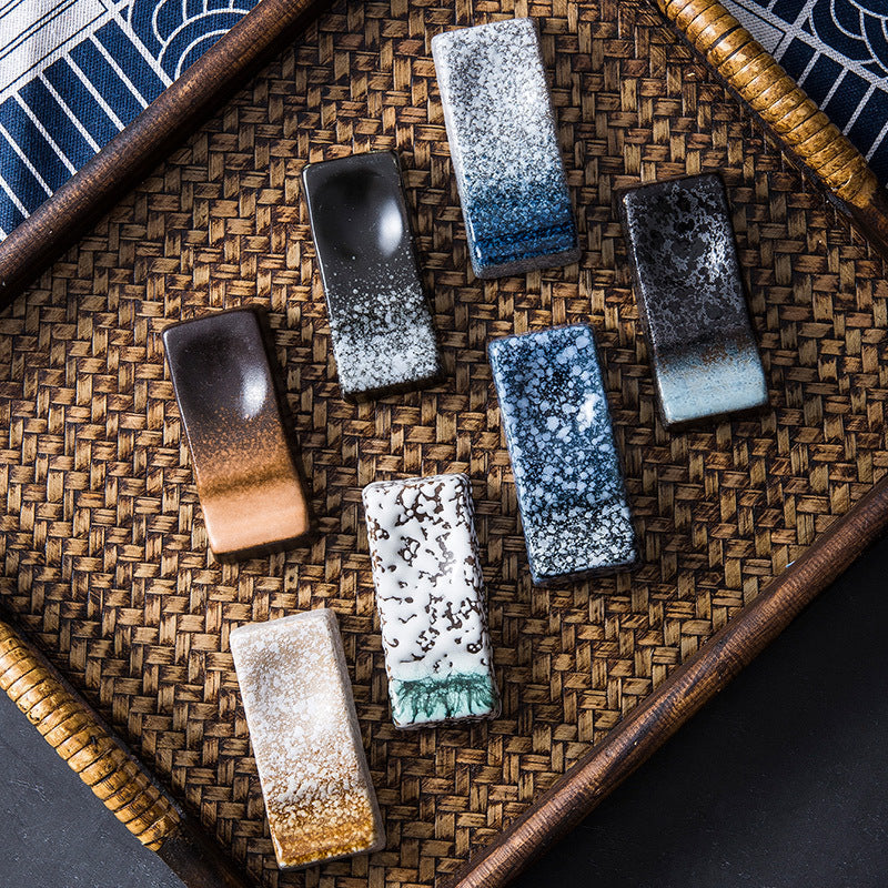 Repose-Baguettes Japonais en Céramique Émaillée – Style Wabi Sabi